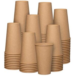 Comfy Package [200 Count - 16 oz.] Kraft Paper Hot Coffee Cups- Unbleached