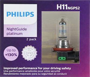 philips automotive lighting h11 nightguide platinum upgrade headlight bulb, pack of 2