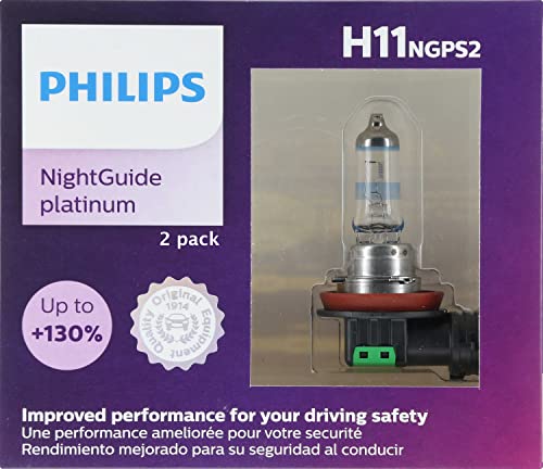 Philips Automotive Lighting H11 NightGuide Platinum Upgrade Headlight Bulb, Pack of 2