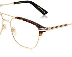 Gucci GG 0241O 003 Gold Havana Plastic Rectangle Eyeglasses 54mm