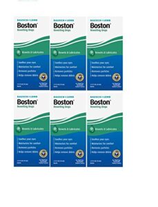 bausch and lomb boston rewetting drops for hard rigid gas permeable contact lenses, travel size 0.33 oz (10ml) – pack of 6