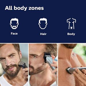Philips Norelco Multi Groomer - 25 Piece Mens Grooming Kit for Beard, Body, Face, Nose, and Ear Hair Trimmer,Shaver, and Clipper with Premium Storage Case - NO Blade Oil Needed, MG7770/49