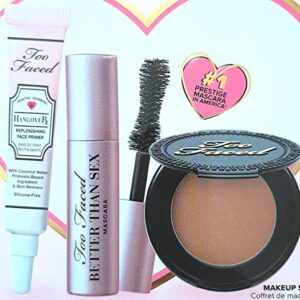 Too Faced Award Winning Minis Makeup Set of 3 Minis: Hangover Face Primer, Better Than Sex Mascara and Chocolate Bronzer