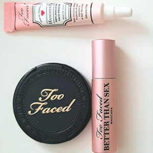 Too Faced Award Winning Minis Makeup Set of 3 Minis: Hangover Face Primer, Better Than Sex Mascara and Chocolate Bronzer