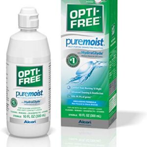 Opti-Free Puremoist Multi-Purpose Disinfecting Solution with Lens Case, 10-Ounces, 10 FL Oz (Pack of 1)