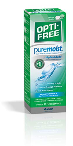 Opti-Free Puremoist Multi-Purpose Disinfecting Solution with Lens Case, 10-Ounces, 10 FL Oz (Pack of 1)