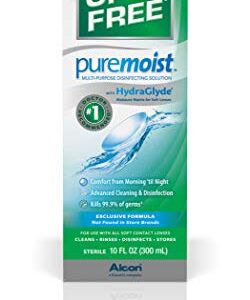 Opti-Free Puremoist Multi-Purpose Disinfecting Solution with Lens Case, 10-Ounces, 10 FL Oz (Pack of 1)