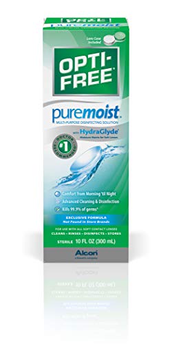 Opti-Free Puremoist Multi-Purpose Disinfecting Solution with Lens Case, 10-Ounces, 10 FL Oz (Pack of 1)