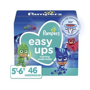 pampers easy ups training underwear boys, 5t-6t size 7 diapers, 46 count (packaging & prints may vary)