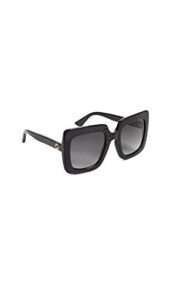 gucci women’s gg square oversized sunglasses, black/gradient grey, one size