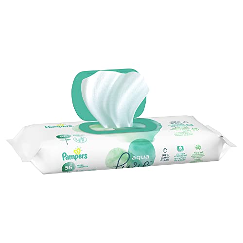 Pampers Aqua Pure Sensitive Baby Wipes 1X Pop-Top 56 Count