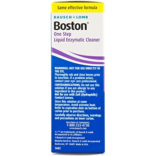 Bausch & Lomb Boston One Step Liquid Enzymatic Cleaner, Protein Remover, 0.01 Fl Oz each, 12 Count (Pack of 1)