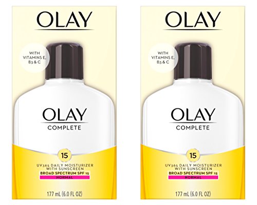 Face Moisturizer by Olay Complete Lotion All Day Daily Facial Moisturizing Lotion SPF 15 for Normal Skin and Hydration, Oil-Free Non-Greasy, 6 Fl Oz (Pack of 2)