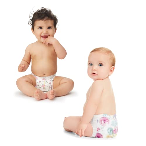 The Honest Company Clean Conscious Diapers | Plant-Based, Sustainable | Rose Blossom + Tutu Cute | Club Box, Size Newborn, 76 Count