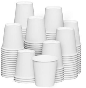 [600 pack] 3 oz. white paper cups, small disposable bathroom, espresso, mouthwash cups