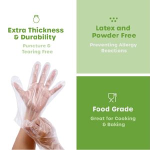 Comfy Package [Bulk Case of 20/500 Count] Disposable Poly Plastic Gloves for Cooking, Food Prep and Food Service | Latex & Powder Free - One Size Fits Most