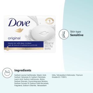 Dove Beauty Bar Gentle Skin Cleanser Moisturizing for Gentle Soft Skin Care Original Made With 1/4 Moisturizing Cream, 2.6 Ounce (Pack of 36)