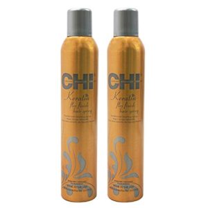 keratin flex finish hair spray by chi for unisex – 10 oz hair spray – (pack of 2)