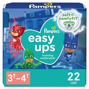 pampers easy ups training underwear boys, 3t-4t size 5 diapers, 22 count (packaging & prints may vary)