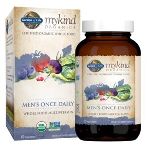 garden of life multivitamin for men – mykind organic men’s once daily whole food vitamin supplement tablets, vegan, 60 count