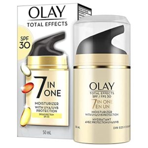 facial moisturizing lotion spf 30 by olay total effects for dry skin, 7 benefits including minimize pores, anti-aging, 1.7 oz