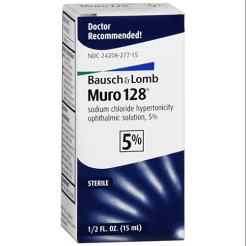 Bausch and Lomb Muro 128 Opthalmic Solution 5% 15mL for Temporay Relief of Corneal Edema (1 Box Only)