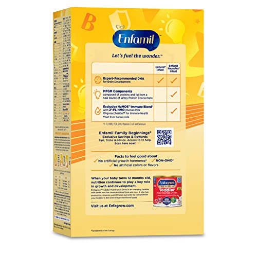 Enfamil NeuroPro Baby Formula, Triple Prebiotic Immune Blend with 2'FL HMO & Expert Recommended Omega-3 DHA, Inspired by Breast Milk, Non-GMO, 36.4 oz Refill Box, 4 Count