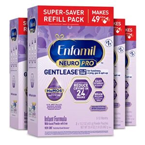 enfamil neuropro gentlease baby formula, brain and immune support with dha, clinically proven to reduce fussiness, crying, gas & spit-up in 24 hours, non-gmo, powder refill box, 30.4 oz (pack of 4)