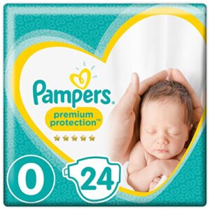 pampers premium protection baby nappies, size 0 micro (1.5-2.5 kg) carrying pack, pack of 1 (1 x 24 items)