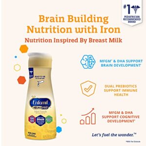 Enfamil NeuroPro Ready-to-Use Baby Formula, Ready to Feed, Brain and Immune Support with DHA, Iron and Prebiotics, Non-GMO, 32 Fl Oz Bottle, Pack of 6