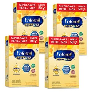 enfamil neuropro baby formula, triple prebiotic immune blend with 2’fl hmo & expert recommended omega-3 dha, inspired by breast milk, non-gmo, 15.7 oz – 2 count (pack of 4)