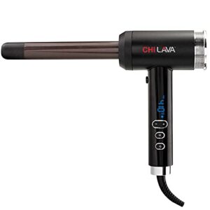 chi volcanic lava ceramic curl shot 1″ curling iron with cool shot locks in curls. durable barrel. smooth glide. ionic shine., black, 1 pounds
