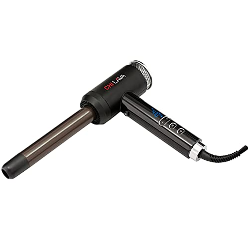 CHI Volcanic Lava Ceramic Curl Shot 1" Curling Iron With Cool Shot Locks In Curls. Durable Barrel. Smooth Glide. Ionic Shine., Black, 1 pounds