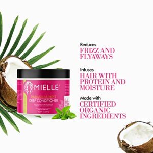 Mielle Organics Babassu & Mint Deep Conditioner with Protein, Moisturizing & Conditioning Deep Treatment, Hydrating Repair for Dry, Damaged, & Frizzy Hair, 8-Ounces