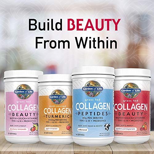 Garden of Life Grass Fed Collagen Peptides Powder – Unflavored Collagen Powder for Women Men Hair Skin Nails Joints, Hydrolyzed Collagen Protein Supplements, Post Workout, Paleo & Keto, 28 Servings