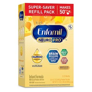 enfamil neuropro baby formula, triple prebiotic immune blend with 2’fl hmo & expert recommended omega-3 dha, inspired by breast milk, non-gmo, refill box, 31.4 oz (packaging may vary)