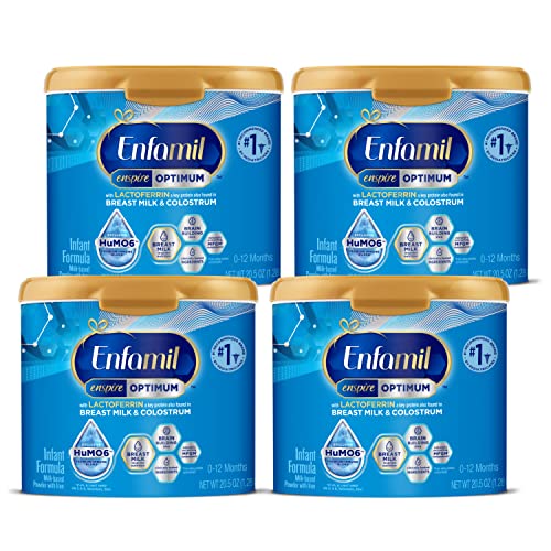 Enfamil Enspire Infant Formula with Immune-Supporting Lactoferrin, Brain Building DHA, 5 Nutrient Benefits in 1 Formula, Our Closest Formula to Breast Milk, Non-GMO, Reusable Powder Tub, 20.5 oz, Pack of 4