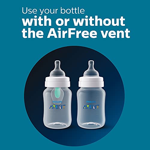 Philips Avent Anti-Colic Baby Bottles with AirFree Vent, 9oz, 4pk, Clear, SCY703/04