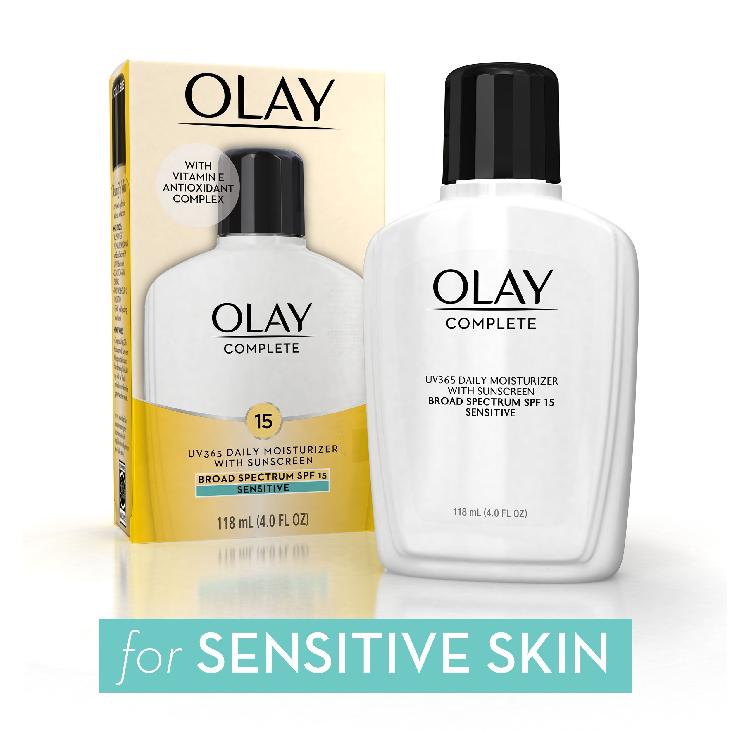 Face Moisturizer by Olay, Complete All Day Moisturizer With Sunscreen Broad Spectrum SPF 15 - Sensitive, 4 fl. Oz, 1 unit