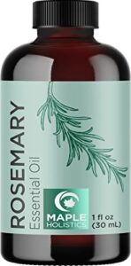 pure rosemary essential oil for aromatherapy – pure rosemary oil for hair skin and nails – refreshing rosemary essential oil for diffusers plus dry scalp treatment and hair oil for enhanced shine