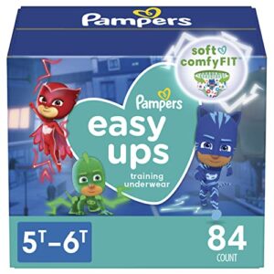 pampers easy ups training underwear boys, 5t-6t size 7 diapers, 84 count (packaging & prints may vary)