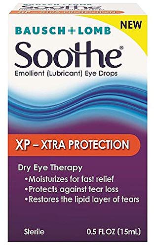 Bausch & Lomb Soothe XP Emollient Lubricant Eye Drops Xtra Protection with Restoryl 0.50 oz (Pack of 4)