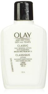 face moisturizer by olay, age defying classic daily renewal lotion, with sunscreen, classic,4 oz