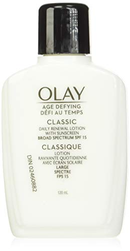 Face Moisturizer by Olay, Age Defying Classic Daily Renewal Lotion, With Sunscreen, Classic,4 oz