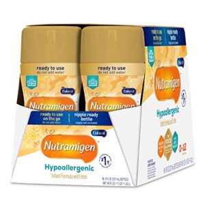 Enfamil Nutramigen Infant Formula, Hypoallergenic and Lactose Free Formula, Fast Relief from Severe Crying and Colic, DHA for Brain Support, 6 Liquid Bottles, 8 Fl Oz, (4 Count)