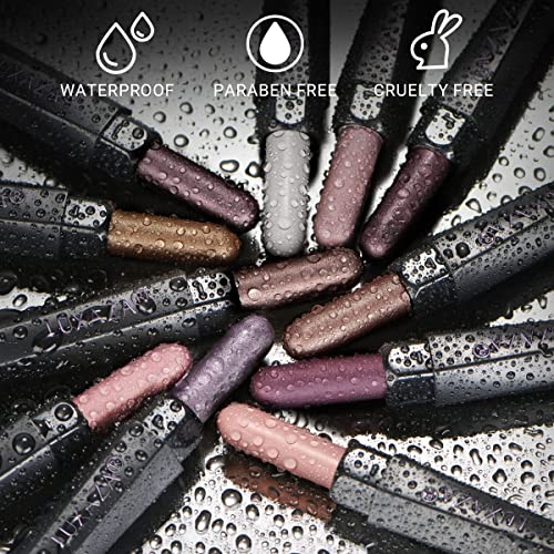 LUXAZA 10PCS Eyeshadow Stick Set, Shimmer And Neutral Brown Metallic Eye Shadow sticks,Cream Eyeshadow Pencil Crayon with Smudge-proof & Waterproof,Eye Brightener Stick Makeup Sets