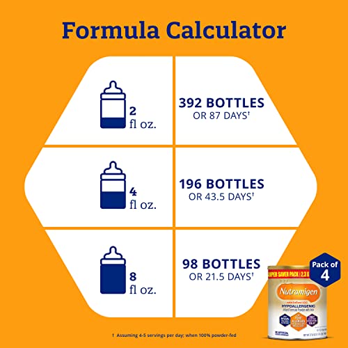 Enfamil Nutramigen Infant Formula, Hypoallergenic and Lactose Free Formula with Enflora LGG, Fast Relief from Severe Crying and Colic, Powder Can, 27.8 Ounce (Pack of 4)