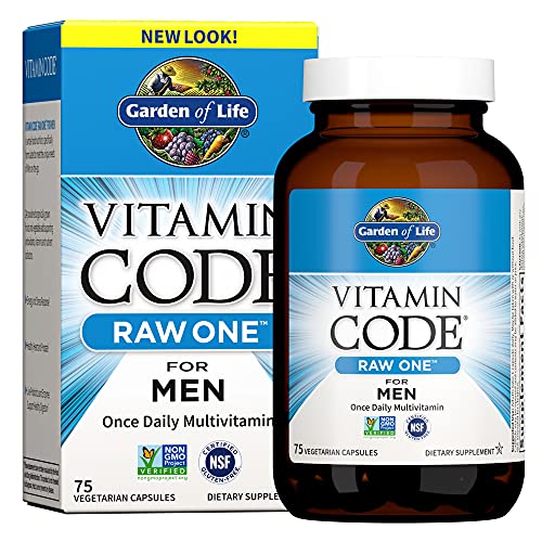 Garden of Life Multivitamin for Men, Vitamin Code Raw One - Once Daily, Vitamins Plus Fruit, Veggies & Probiotics, 75 Count