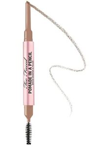 too faced pomade in a pencil eyebrow shaper & filler – taupe