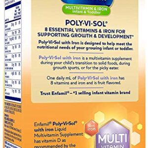 Enfamil Prenatals & Baby Vitamin Poly-Vi-Sol with Iron Multivitamin Supplement Drops for Infants and Toddlers, 50 mL dropper bottle, (Pack of 2)